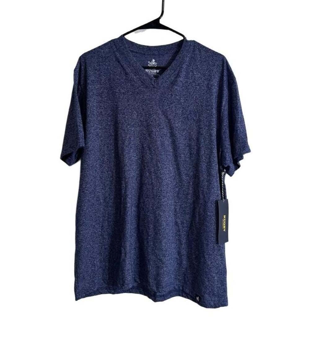Rugby University Heathered Navy Blue V-Neck T-Shirt Size XL Style MR173R02